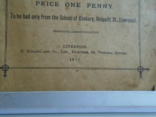 Liverpool Training School Of Cookery Plain Cookery Recipes 1904 2