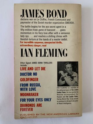 Ian Fleming Casino Royale James Bond Signet Paperback 1964 2