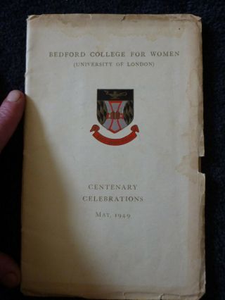 Bedford College For Women University Of London Centenary Celebrations 1949