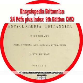 Encyclopedia Britannica 24 Volumes Vintage Old Books 9th Edition Aged Dvd