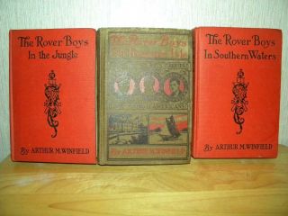 The Rover Boys By Arthur M Winfield.  3 Vols.  In The Jungle,  On Treasure Isle Etc