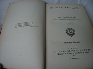 Antique Book (1889) ' Johnny Ludlow ' by Mrs Henry Wood Ref 2330 2
