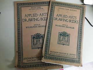 2 Antique 1908 Applied Arts Drawing Books Atkinson Mentzer & Grover