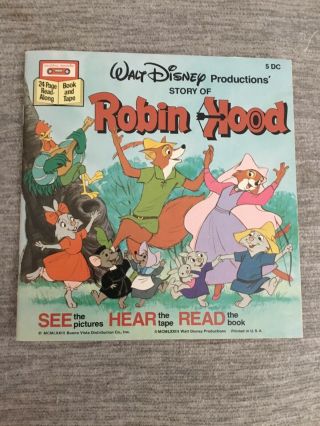 Walt Disney Storyteller Books Robin Hood & Pete’s Dragon (without Cassette Tape)