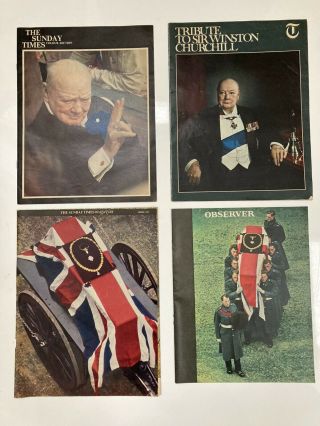 4 X Sir Winston Churchill Tributes 1965 Near