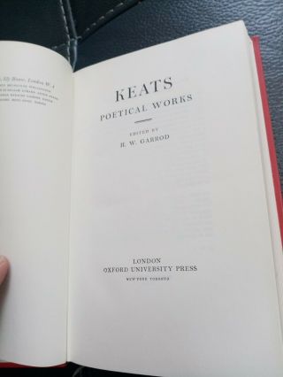 The Poetical Of John Keats - Oxford Press 1948 Hardback (75)
