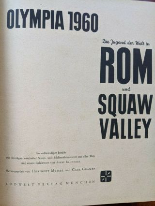 Hc Book Olympia 1960 - Die Jugend Der Welt In Rom Und Squaw Valley 1st Olympics