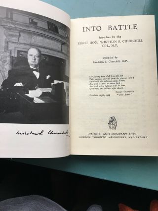 Into Battle - Speeches By Winston S Churchill 1947 DJ/HB 2