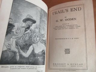 Old TRAIL ' S END Book 1921 G.  W.  OGDEN WESTERN NOVEL COWBOY CATTLE HORSE ARMY, 2