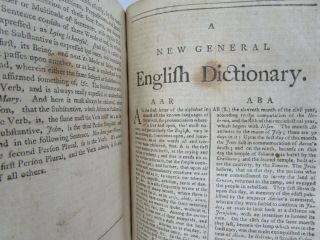 Antique A General English Dictionary Compendious Grammar Leather