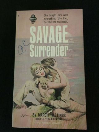 Savage Surrender By March Hastings,  Midwood Paperback