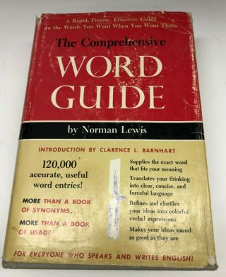 Vintage Book The Comprehensive Word Guide By Norman Lewis 1958