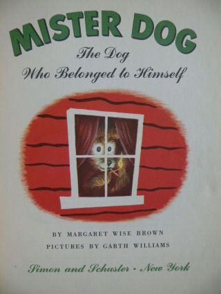 Vintage Little Golden Book MISTER DOG THE DOG WHO BELONGED TO HIMSELF 