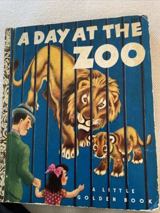 Vintage Little Golden Book A Day At The Zoo 1950 324