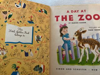Vintage Little Golden Book A DAY AT THE ZOO 1950 324 2