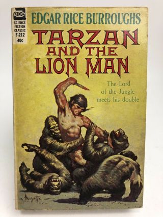 Tarzan And The Lion Man Edgar Rice Burroughs Ace F 212 Sci Fi 1st Paperback
