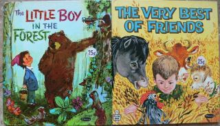 2 Vintage Whitman Tell - A - Tale Books The Little Boy In The Forest,