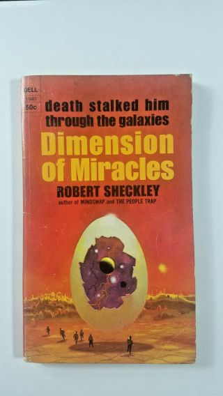 Dimension Of Miracles By Robert Sheckley 1968 Dell 1st Printing Paperback