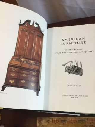 John T KIRK / American Furniture Understanding Styles Construction 1st ed 2000 3