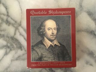 Quotable Shakespeare " Knowledge Cards ™ Deck From The Plays Of Shakespeare