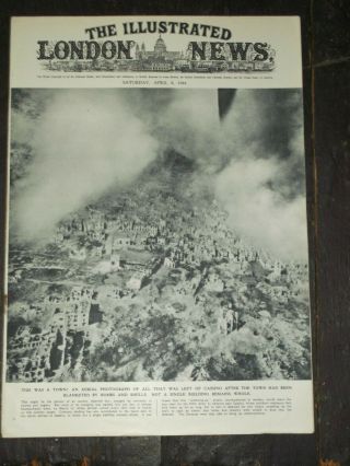 The Illustrated London News April 8th 1944 Monte Cassino Bombing Wwii