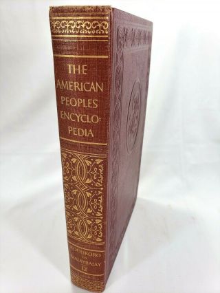 Vintage 1951 American Peoples Encyclopedia Volume 12 Red Embossed,  Gold Gilt