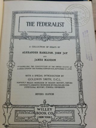 The Federalist Alexander Hamilton,  John Jay And James Madison