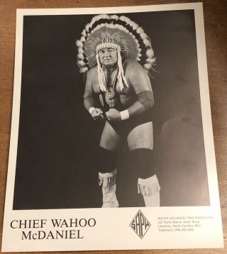Chief Wahoo Mcdaniel Rare 8x10 Promo Photo Sapw 1980s Awa Nwa Legend