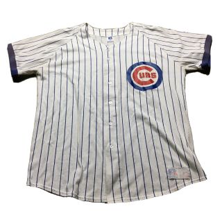 Chicago Cubs 80s 90s Vtg Russell Athletic Jersey T Shirt Pinstriped Xxl Made Usa