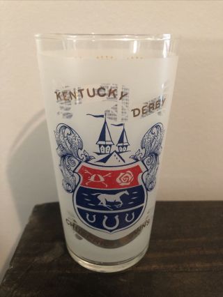 Vintage Rare Kentucky Derby Glass Churchill Downs 1968 Drinking Glass