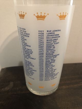 Vintage Rare Kentucky Derby Glass Churchill Downs 1968 Drinking Glass 3