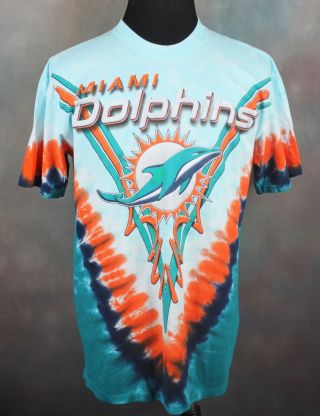 Majestic Miami Dolphins Tye Dye T Shirt Men 