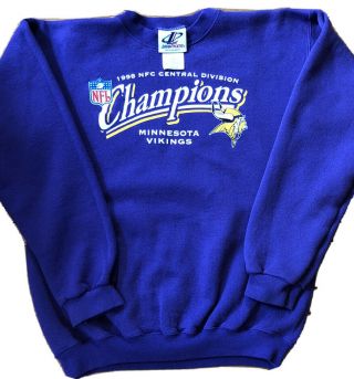 Minnesota Vikings Vintage 1998 Central Division Champions Sweatshirt Large Moss
