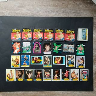 1985 Titan Sports Topps Wwf Wrestling Cards Wrappers Hulk Hogan Snuka Andre