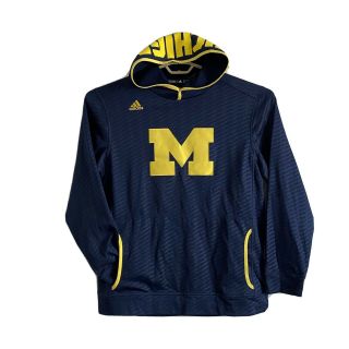 Adidas Men’s Large University Of Michigan Uof M Wolverines Hoodie Fleece Lined