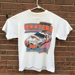 Vintage 90s Hooters Race Team T Shirt Large Alan Kulwicki Nascar Made In The Usa