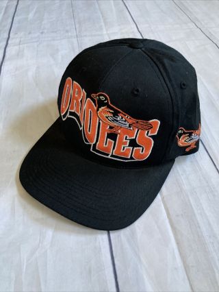 Vintage 90s Baltimore Orioles Snapback Big Logo Adjustable Official Mlb Hat