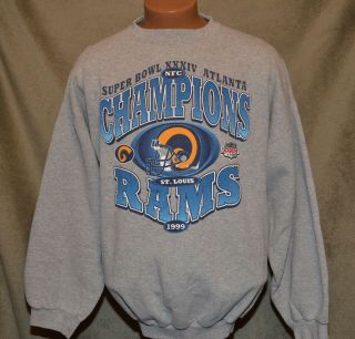 Vintage Nfl St Louis Rams Nfc Champions 1999 Sweatshirt Size Xxlarge Vgc Unisex