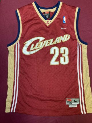 Stitched Cleveland Cavaliers 23 Lebron James Throwback Jersey - Size Large