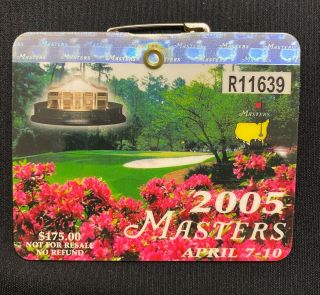 2005 Masters Badge Ticket Augusta National Golf Pga Tiger Woods Win