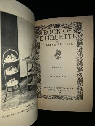 Book of Etiquette by Lillian Eichler Volume 2 1921 3