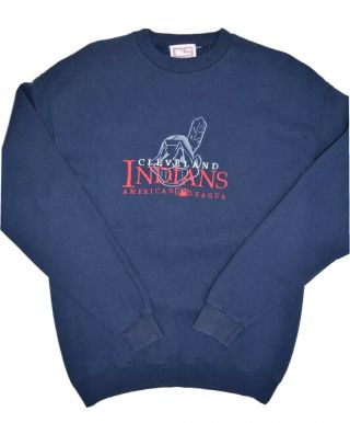 Vintage Cleveland Indians Crewneck Sweatshirt Mens L Crable Sportswear Usa Made