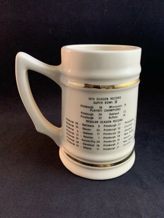 Vintage 1974 Pittsburgh Steelers Bowl IX Champions Ceramic Stein Mug 2