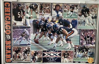 1986 Chicago Bears Bowl Xx Poster Jewel Osco Ditka Mcmahon Payton Hamp