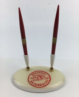 Vintage University Of Arkansas Desk Pen Holder (razorbacks)
