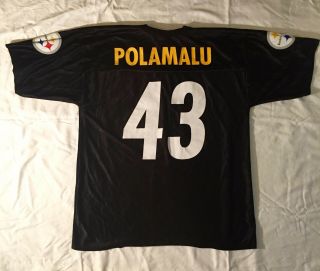 Nfl Jersey Troy Polamalu 43 Pittsburg Steelers Jersey Adult Mens L - Iron On 43