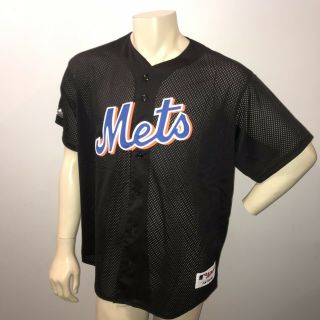Vintage Mets Jersey Mens Xl Made In Usa Black Majestic Stitched 90s