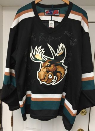 Vintage Ahl 2003 - 04 Manitoba Moose Team Signed / Autographed Mens Medium Jersey