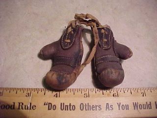 Neat Antique Pair Miniature Leather Boxing Gloves - Salesman Samples?