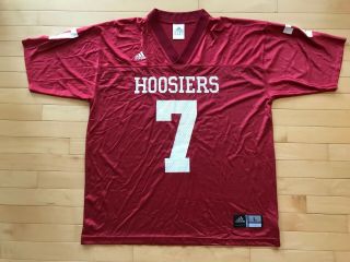 Vtg Indiana University Hoosiers 7 Football Jersey By Adidas Mens Sz L